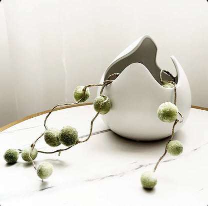 Curved white gloss vase