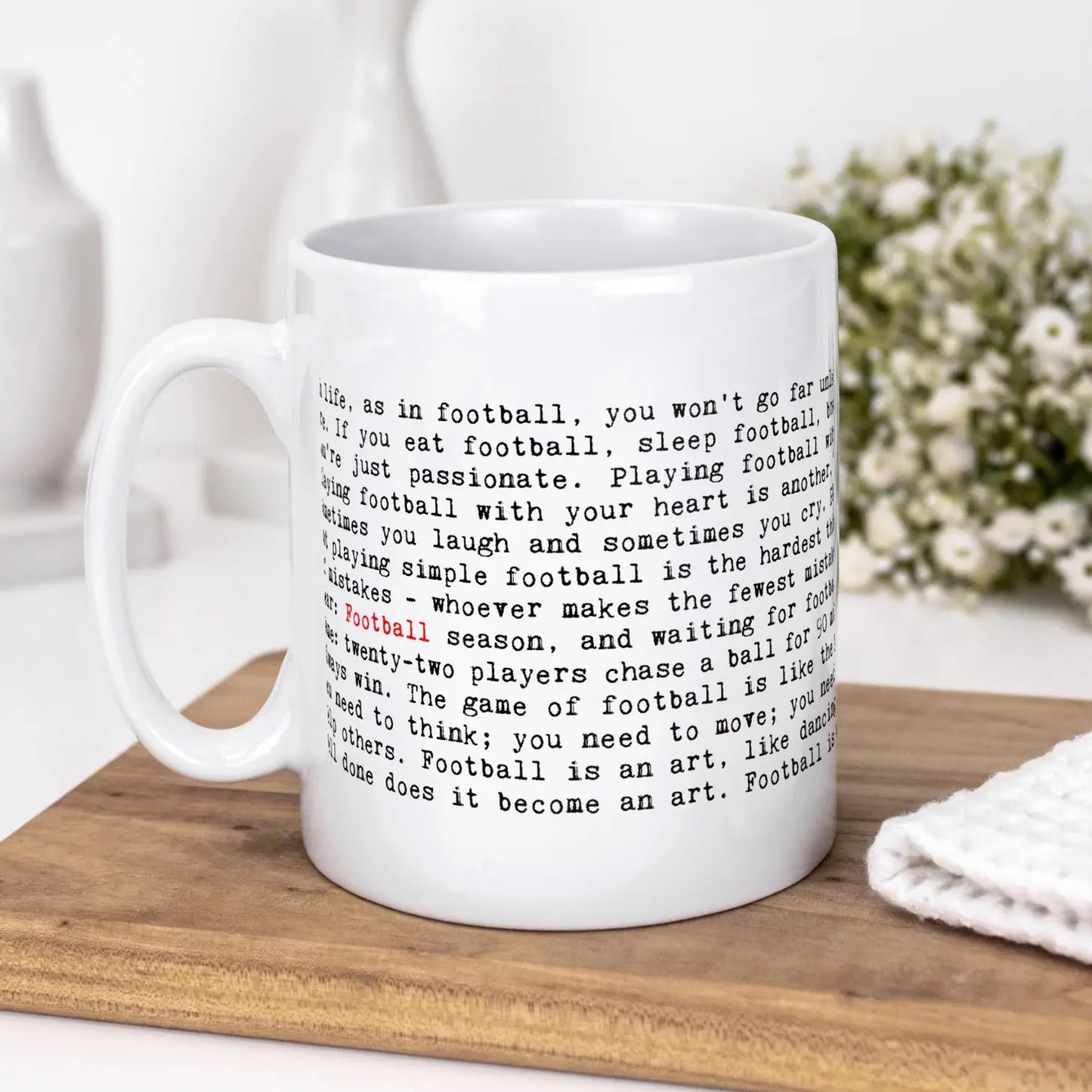 Football Quotes Ceramic Mug with Gift Box