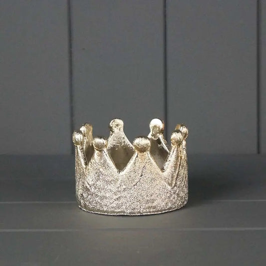Champagne Ceramic Crown Tealight Holder - 2 sizes