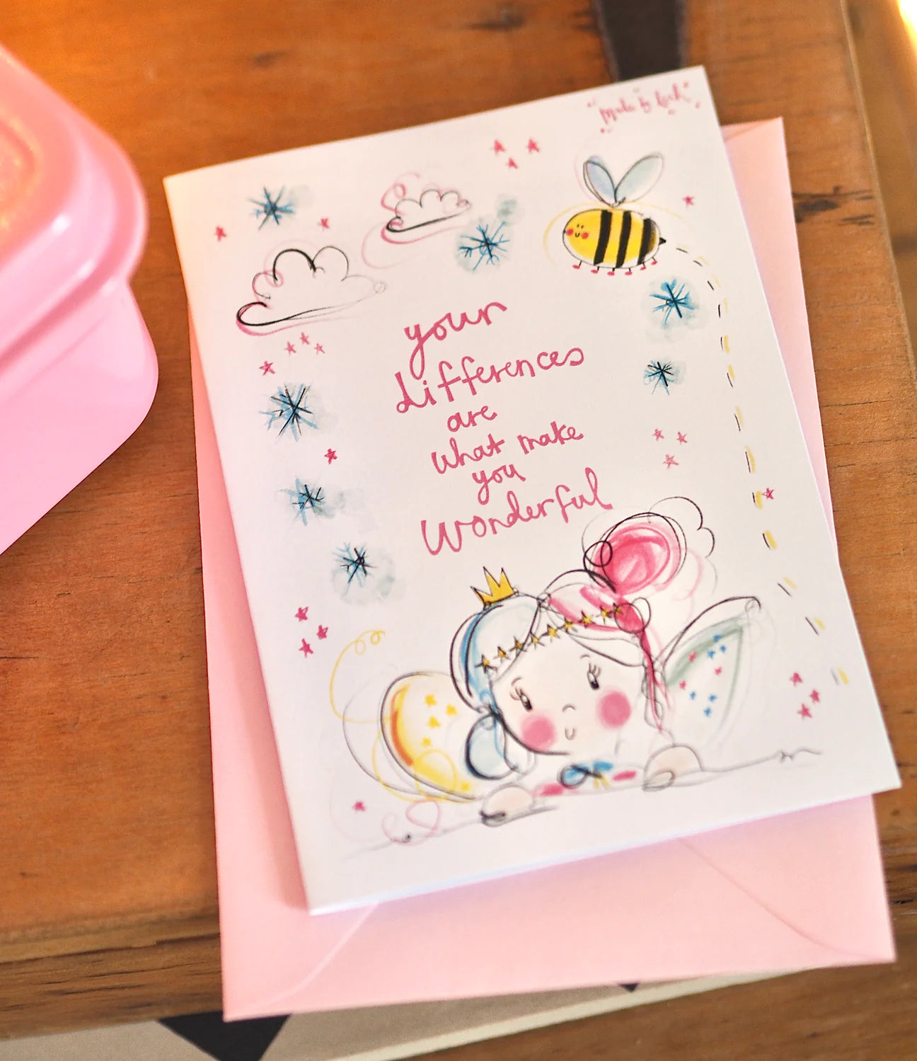 “Your Differences Make You Wonderful” Wonky Fairy Card