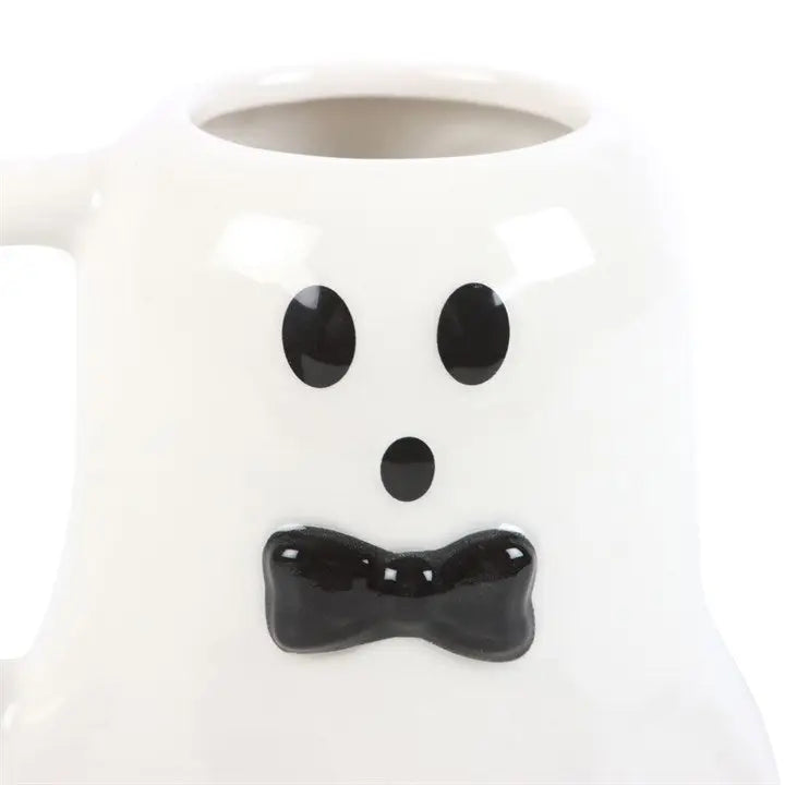 Mr Boo Ghost Shaped Halloween Mug with Bow Tie