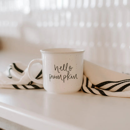 Hello pumpkin campfire ceramic mug by Sweet water decor