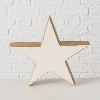 Standing mango wood stars with 3 different sizes and shades of enamel