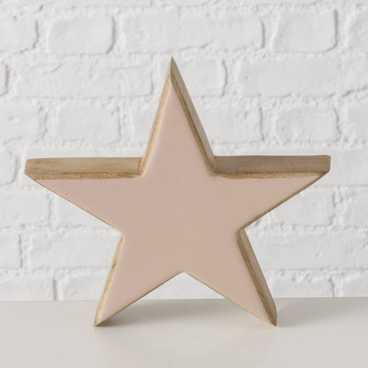 Standing mango wood stars with 3 different sizes and shades of enamel