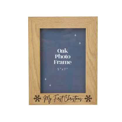 my First Christmas' Oak Photo Frame 5x7