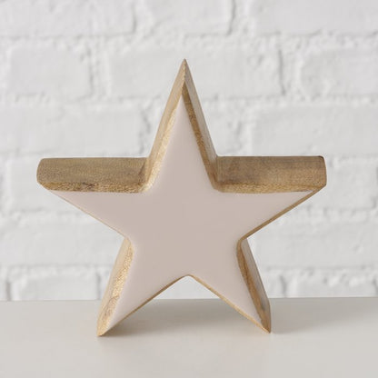Standing mango wood stars with 3 different sizes and shades of enamel