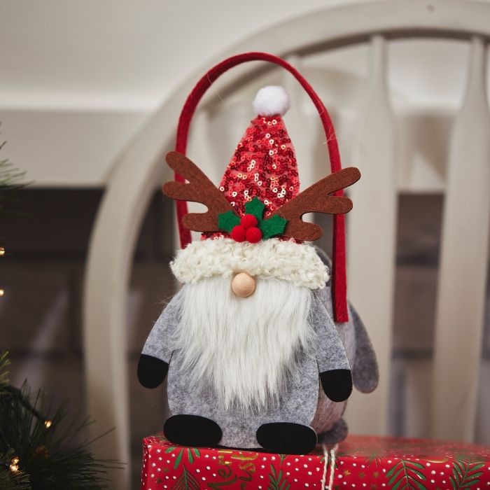 Large and small felt Christmas Gonk felt bags