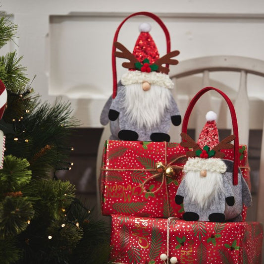 Large and small felt Christmas Gonk felt bags