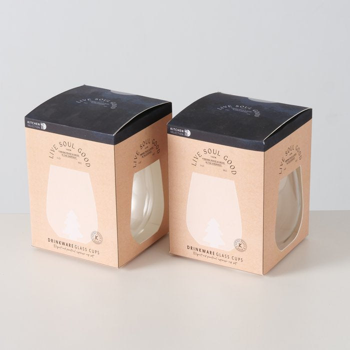 Christmas tree white or green glass tumbler