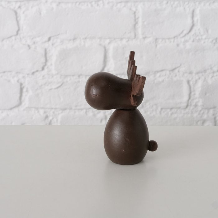 Set of 2 Wooden deer ornament. Choice of natural or dark wood