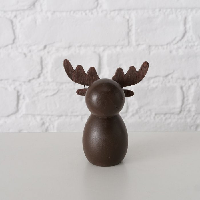 Set of 2 Wooden deer ornament. Choice of natural or dark wood