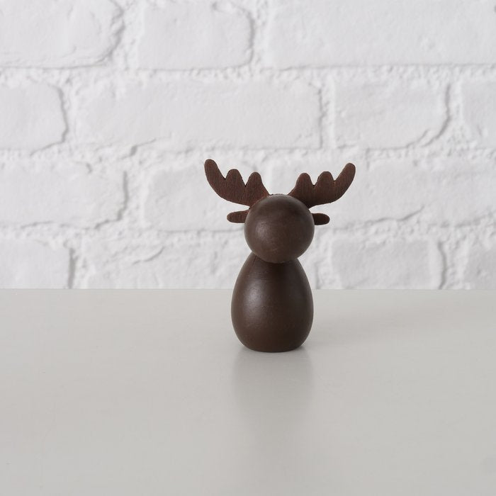 Set of 2 Wooden deer ornament. Choice of natural or dark wood