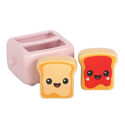 KAWAII TOAST SALT AND PEPPER SHAKERS