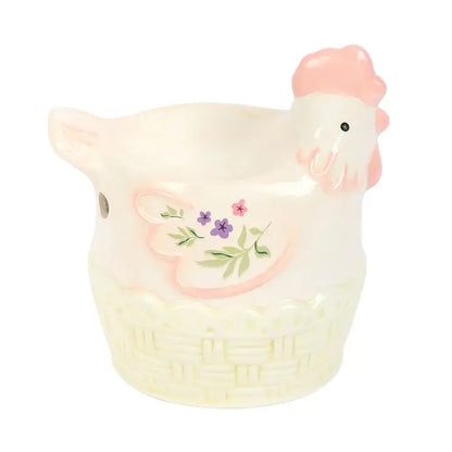 Floral Hen Chicken Shaped Oil Burner and Wax Warmer
