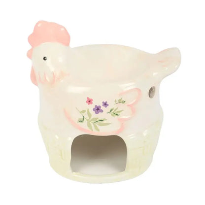 Floral Hen Chicken Shaped Oil Burner and Wax Warmer