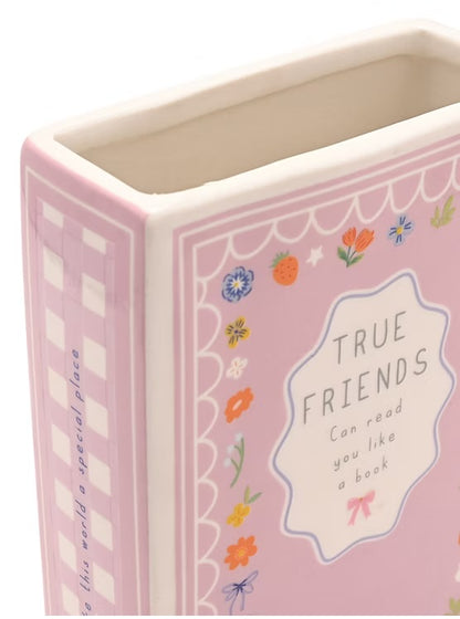 Love Life Friends Ceramic Book Vase