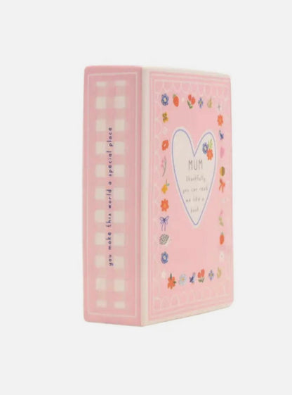 Love Life Sentiment Gift Book Vase 15cm - Mum