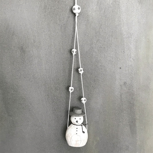 East of India Wooden Snowman Christmas Mobile