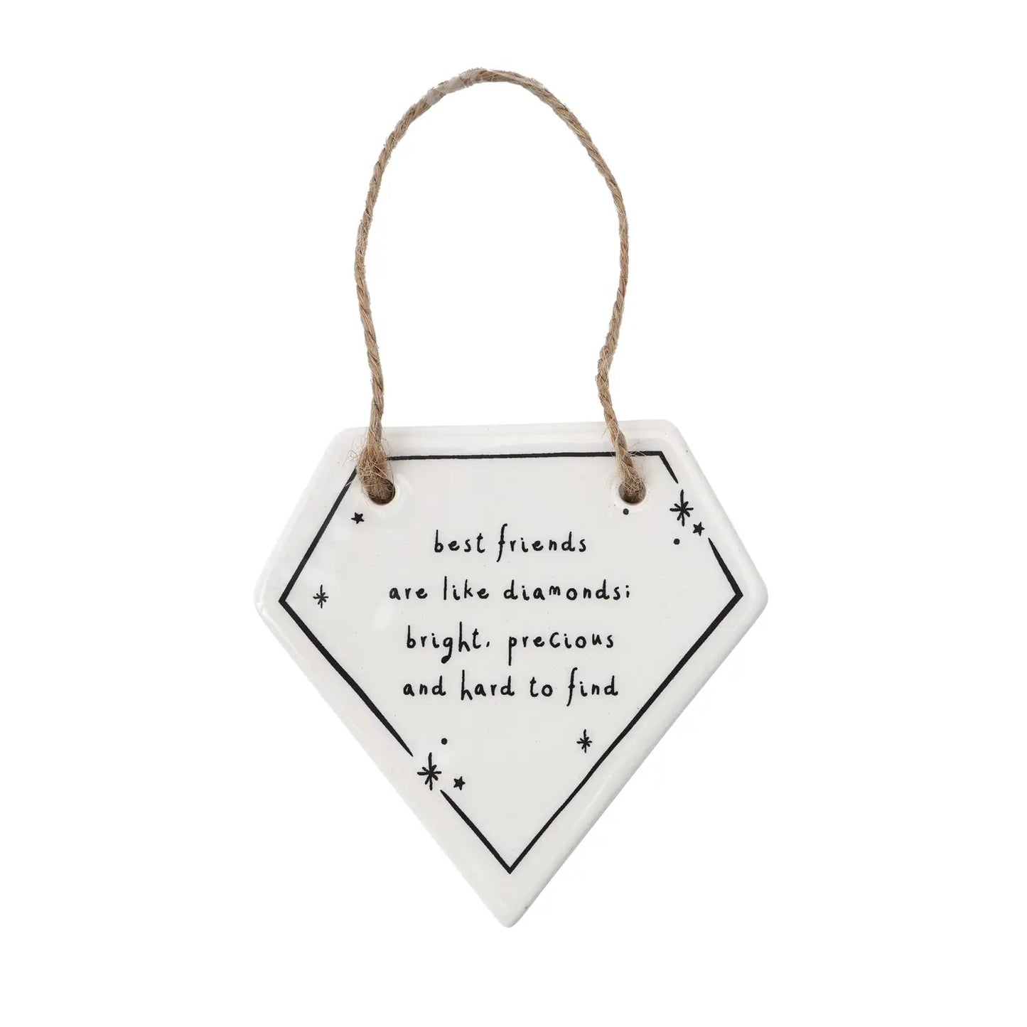 Send with Love 'best Friends.....' Diamond Ceramic Hanger