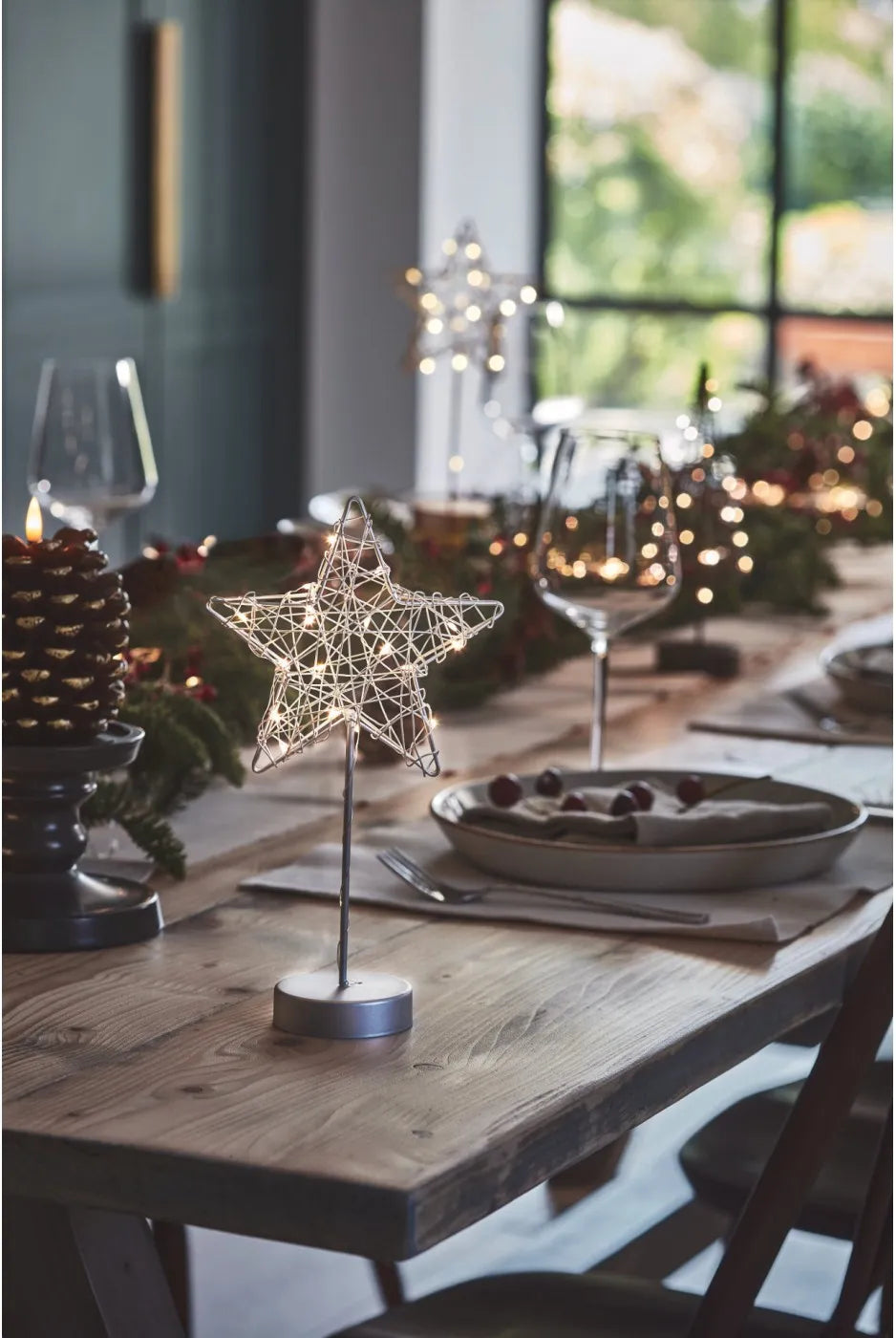 Silver Table LED Star by Lightstyle London