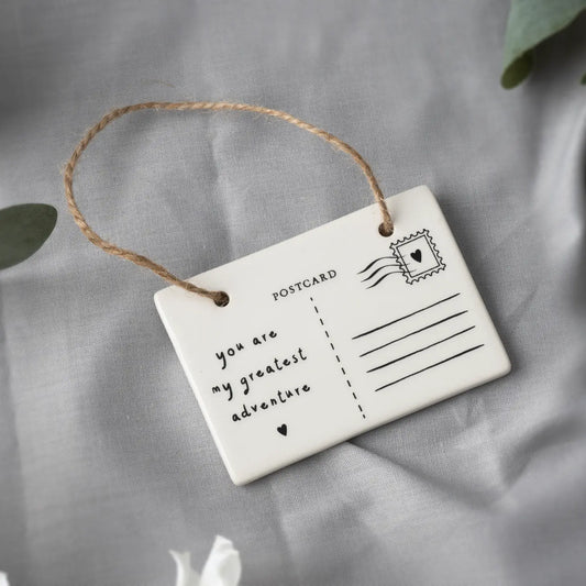 you Are My Greatest Adventure' Postcard Ceramic Hanger