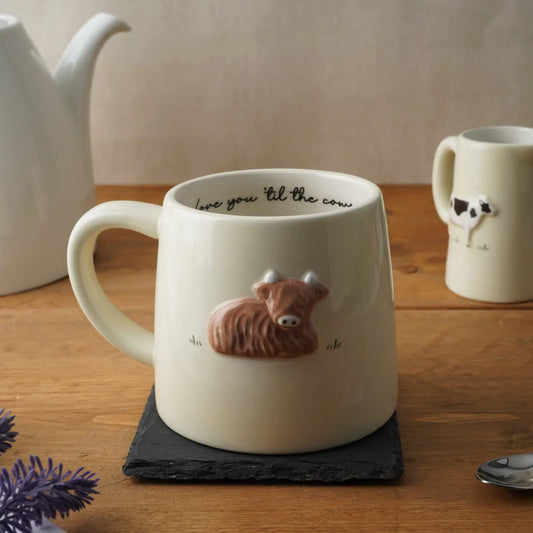 Bramble Farm Highland Cow Stoneware Mug in Gift Box