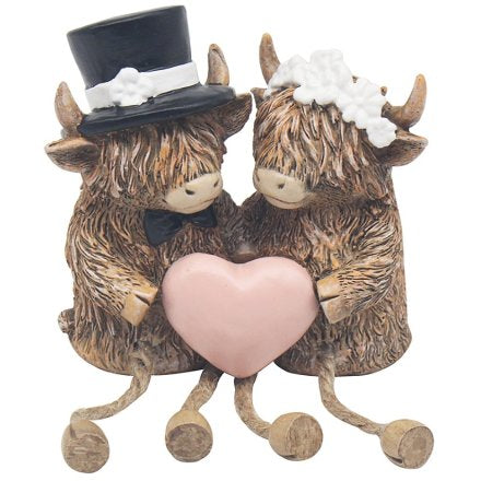 Highland Cow Wedding Day Figurine