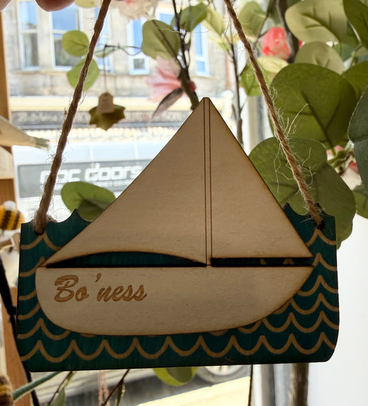 Bo’ness Sailing Boat Engraved Hanging Gift