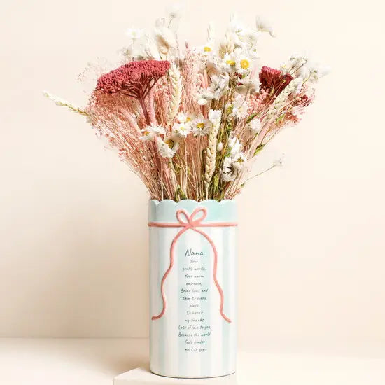 Sentimental Stripe Nana Quote Vase