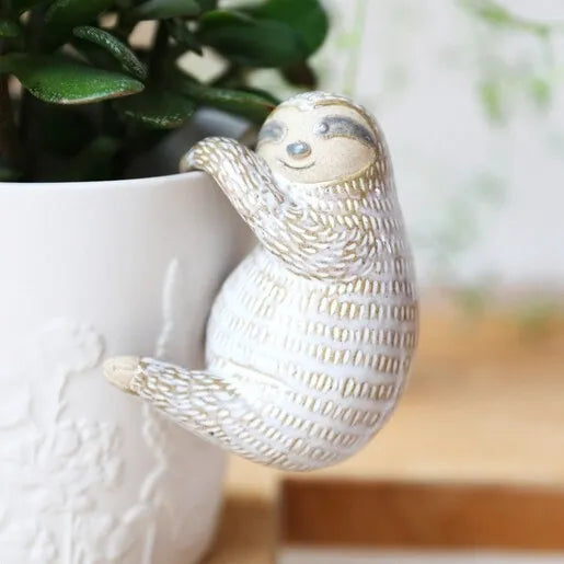 Sloth ceramic pot hanger