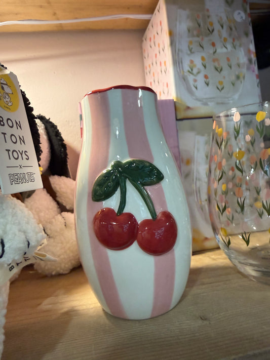 Sass and Belle - Handpainted  Cherry Vase