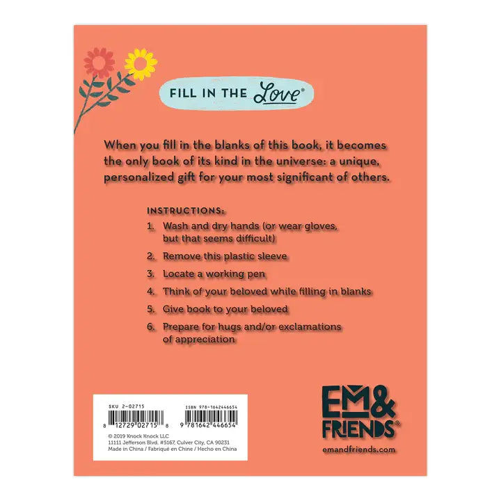 Em & Friends About Us Fill in the Love® Book