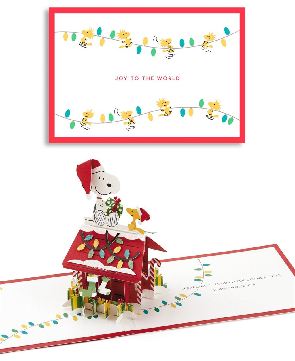 Snoopy pop up Christmas card - Joy to the world
