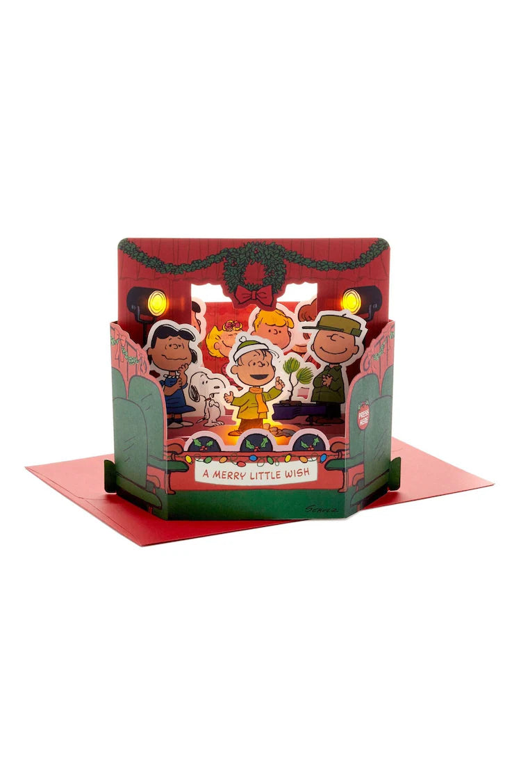 Paper Wonder Christmas Card - 3D PEANUTS Characters with Light & Voices Desig