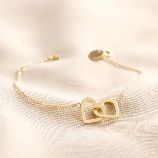 Interlocking Heart Bracelet in Gold