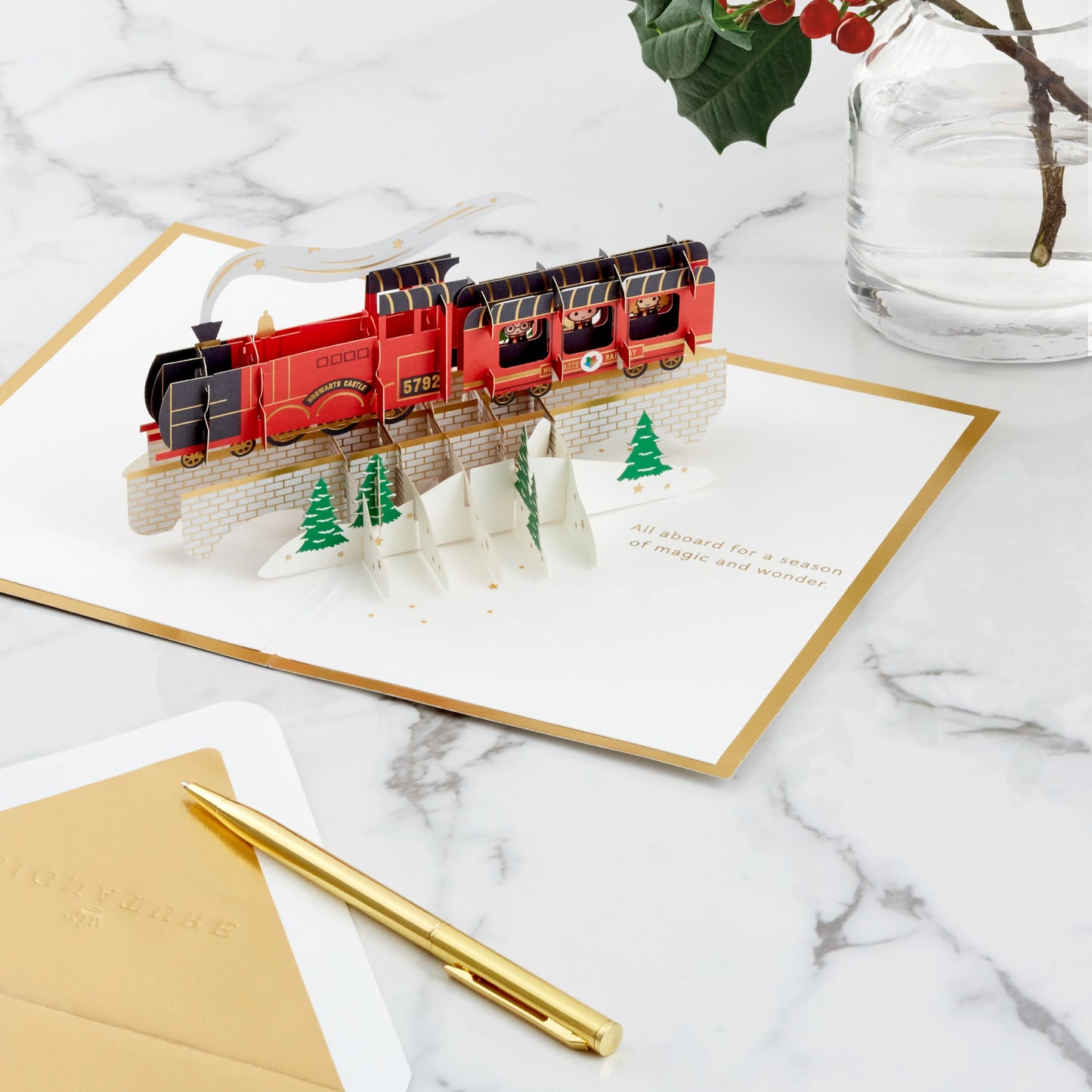 Christmas Paper Wonder Card - 3D Harry Potter™ Hogwarts Express Train Design