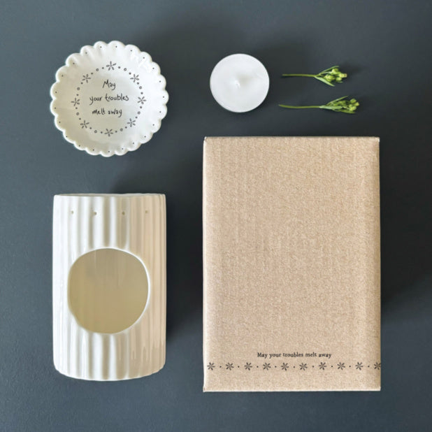 East of India ‘May Your Troubles Melt Away’ Scallop Wax Melt Warmer
