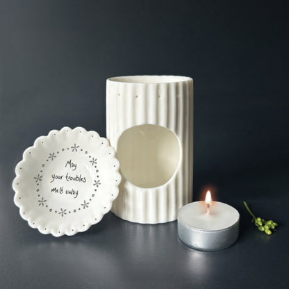 East of India ‘May Your Troubles Melt Away’ Scallop Wax Melt Warmer