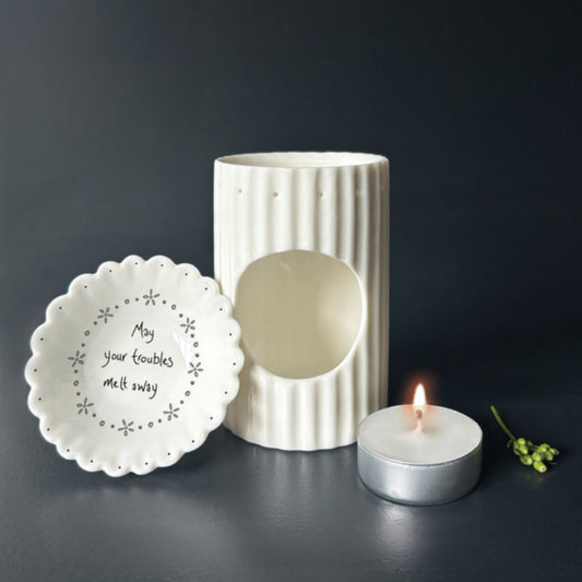 East of India ‘May Your Troubles Melt Away’ Scallop Wax Melt Warmer