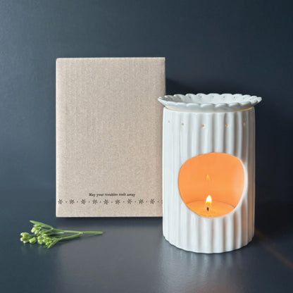 East of India ‘May Your Troubles Melt Away’ Scallop Wax Melt Warmer
