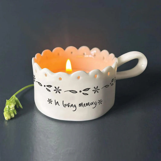 In Loving Memory Handled Tea Light Holder By East of India