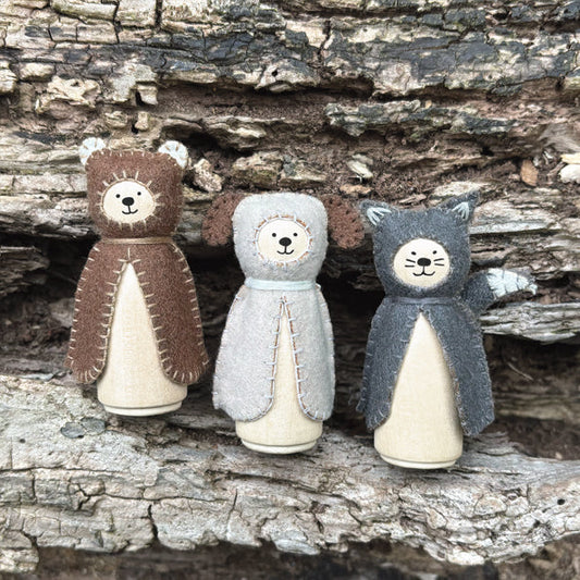 East of India wooden and felt animals