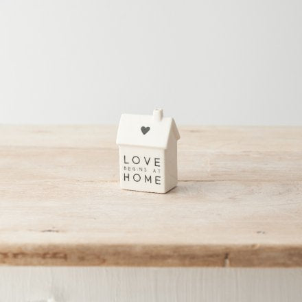 Love Begins At Home' Porcelain House, 7cm