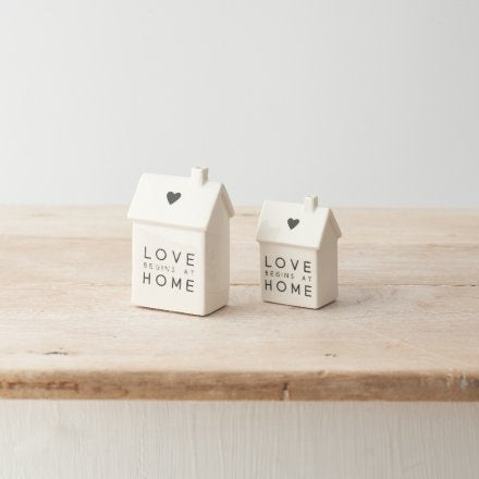 Love Begins At Home' Porcelain House, 7cm