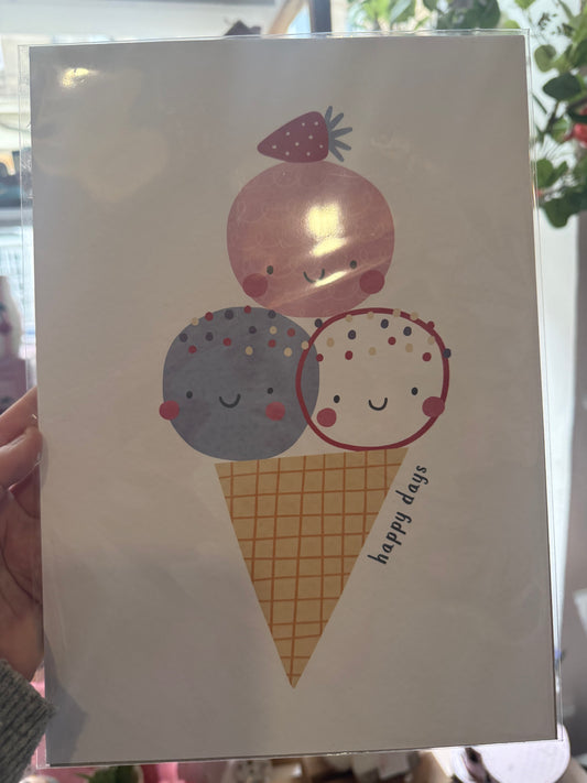 Happy Days Ice Cream print by WLV