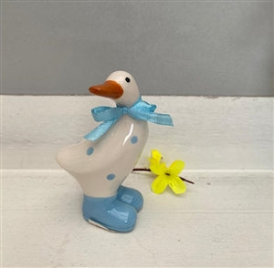 Ceramic spotty duck with bow tie