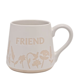 Stoneware natural glazed mug - friends