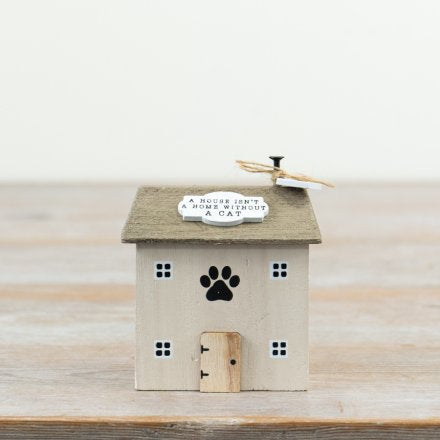 Home Without a Cat wooden House decoration