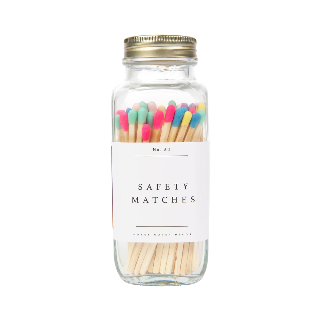 Rainbow safety matches in jar