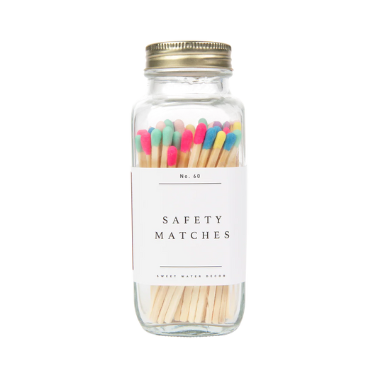 Rainbow safety matches in jar